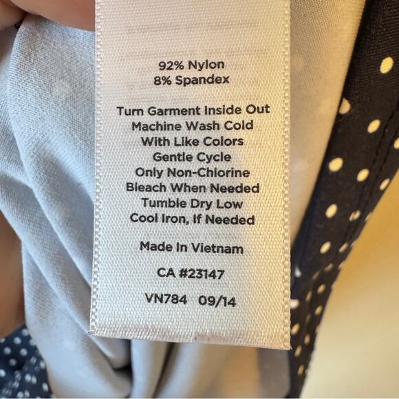 Talbots Blue Polka Dot Mini Dress Womens 2P 3/4 Sleeve Casual Sundress - Picture 3 of 10